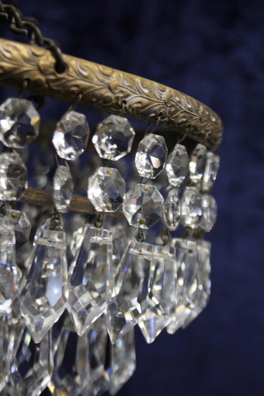 Early 20th century oval diamond spike chandelier View VII