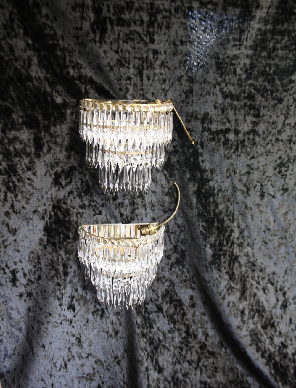 Early 20th century pair of spike wall lights