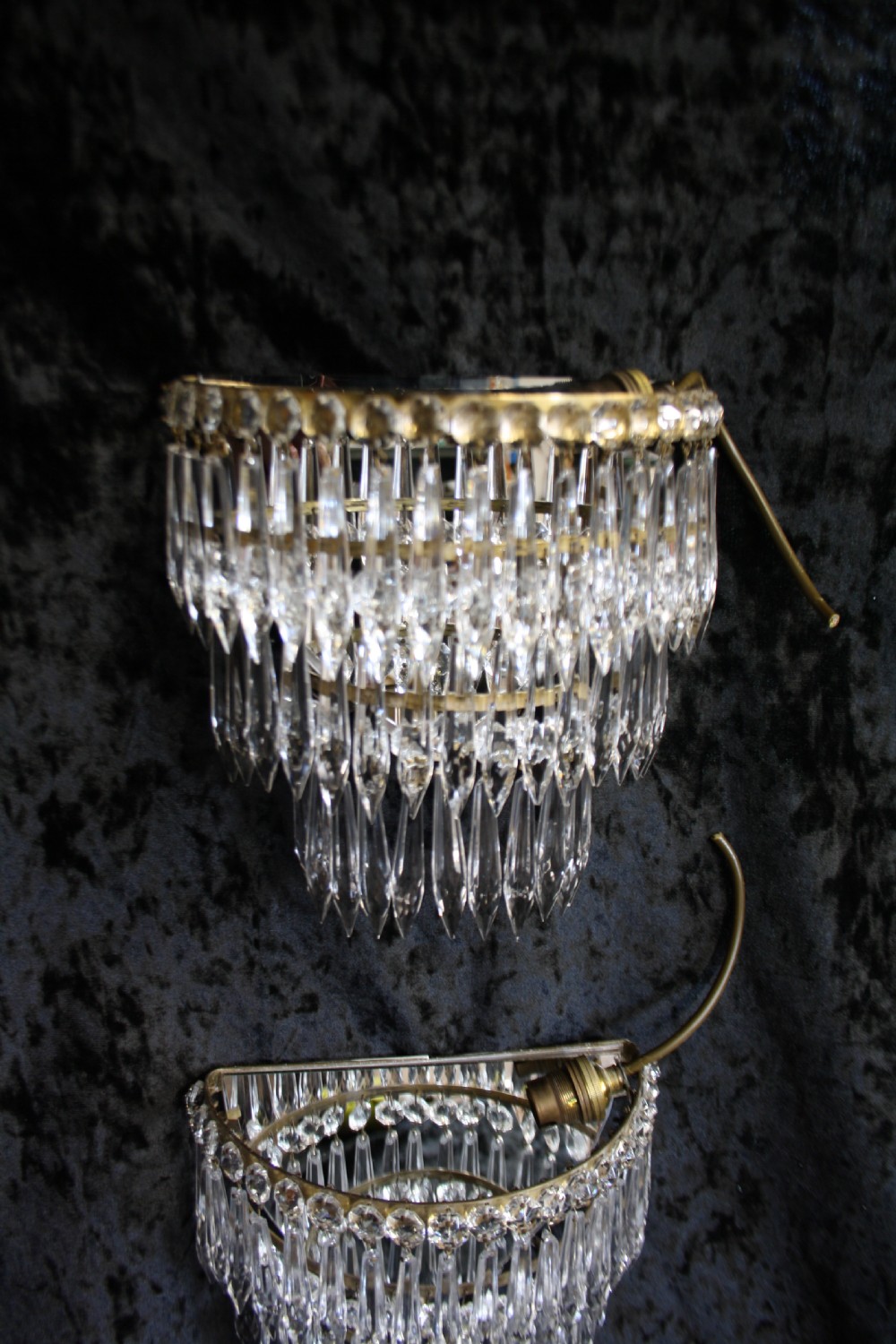 Early 20th century pair of spike wall lights View II