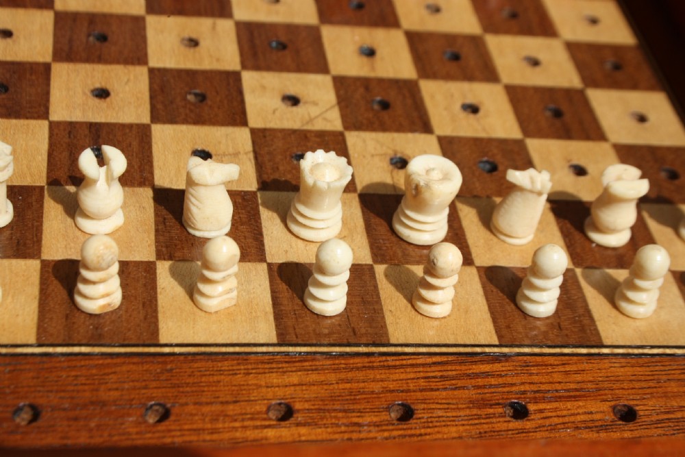 Edwardian miniature chess set  View VIII