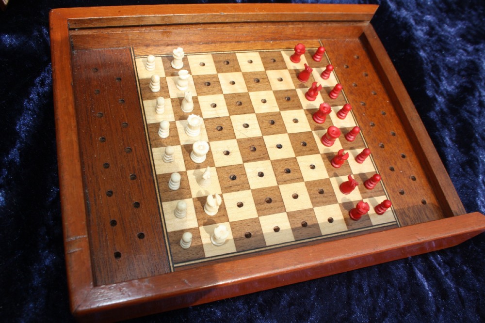 Edwardian miniature chess set  View IX