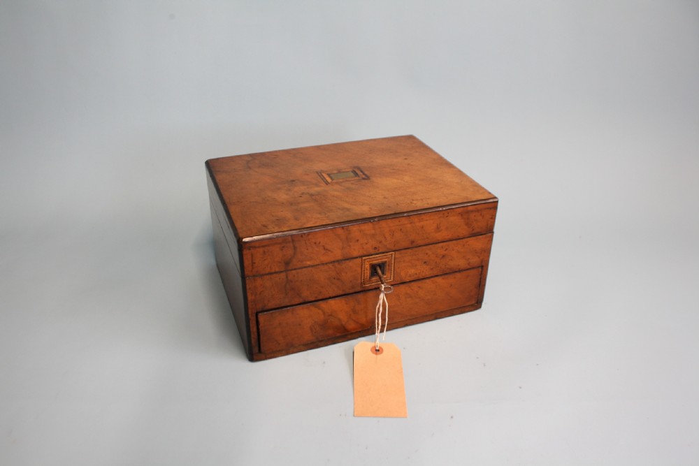 Late 19th century jewellery box with fitted interior.
