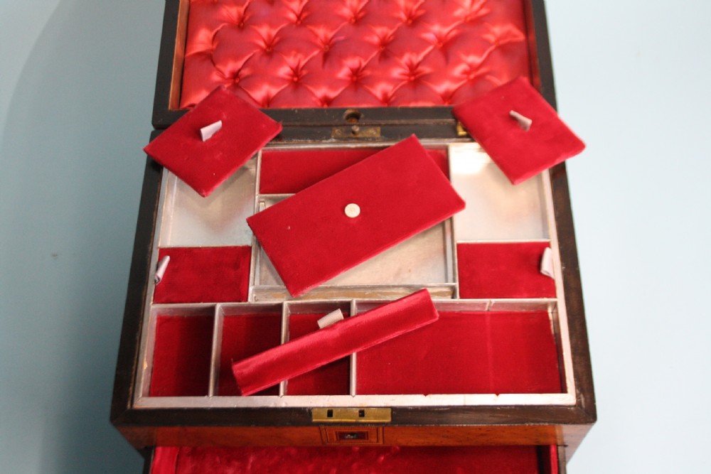 Late 19th century jewellery box with fitted interior. View VII