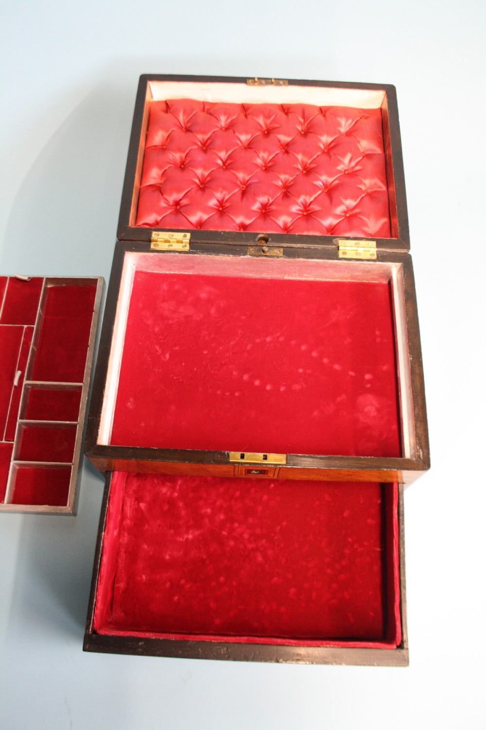 Late 19th century jewellery box with fitted interior. View VIII
