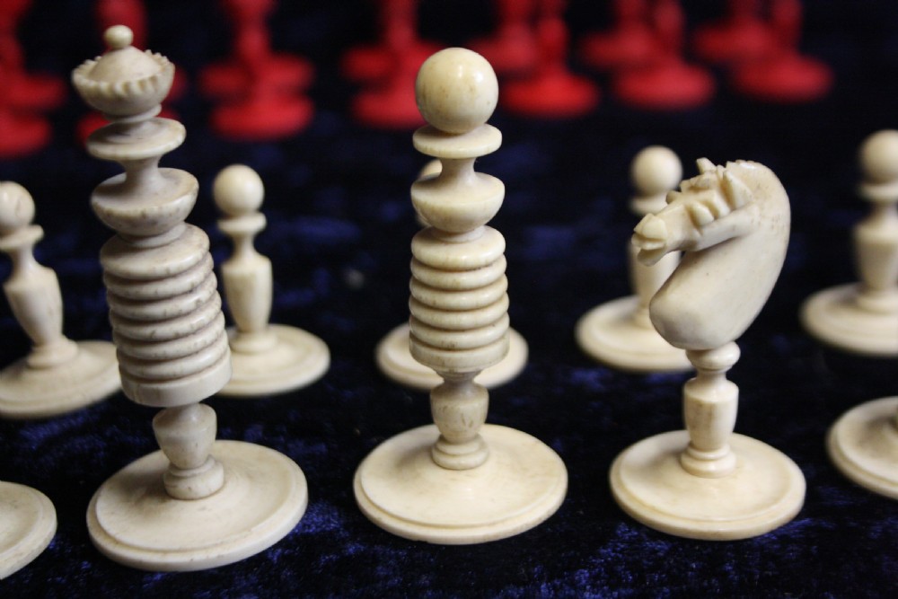 Early 20th century chess set in bone View VI
