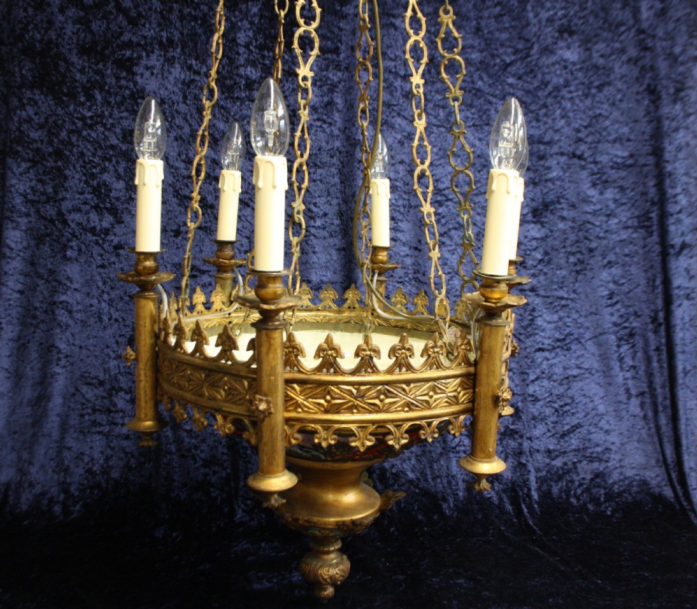 Late 19th century French chandelier with 6 arms in brass View II