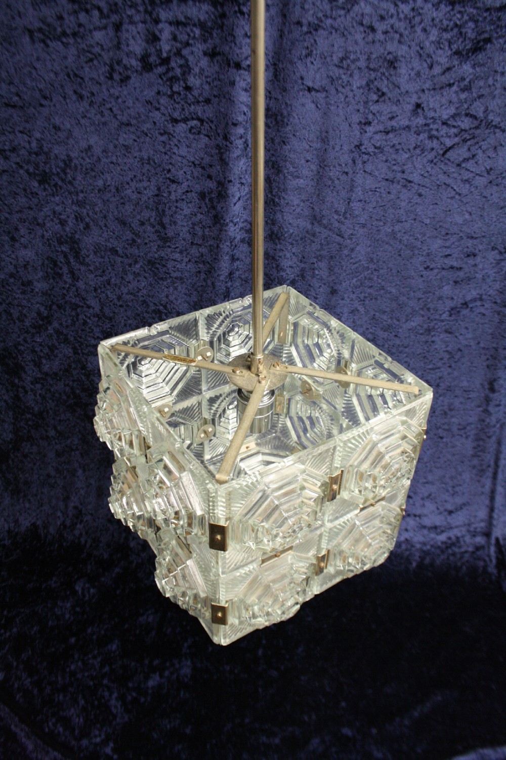 Early 20th century art deco check ceiling light View IV