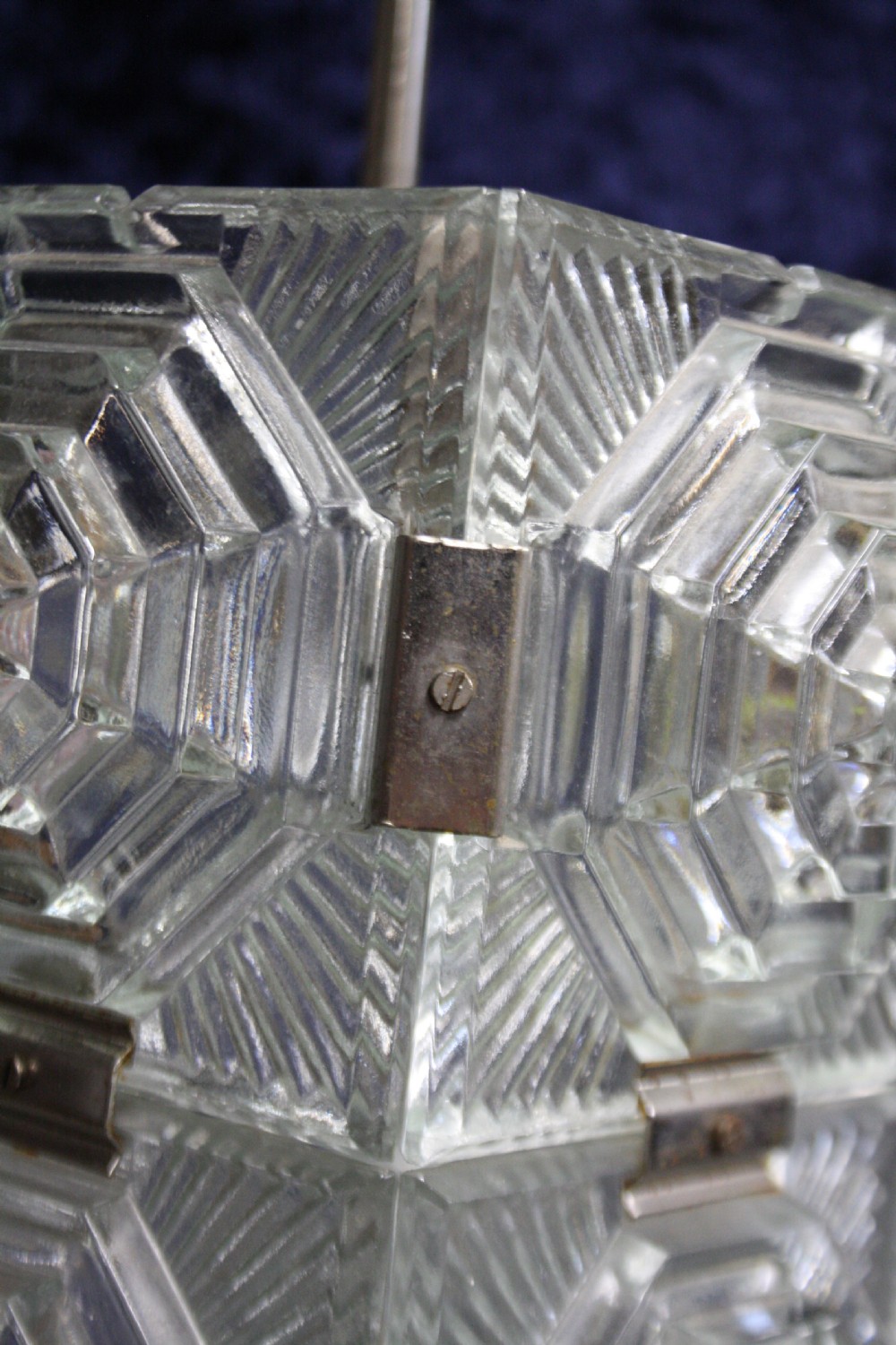 Early 20th century art deco check ceiling light View V