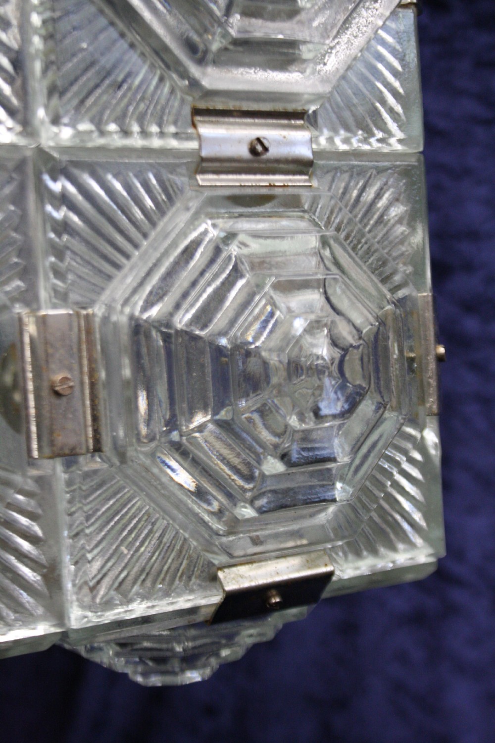 Early 20th century art deco check ceiling light View VII