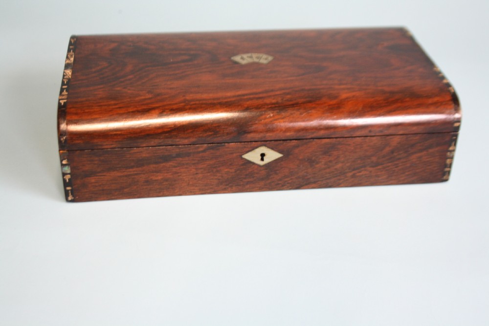 Rosewood antique card compendium / games box  View III