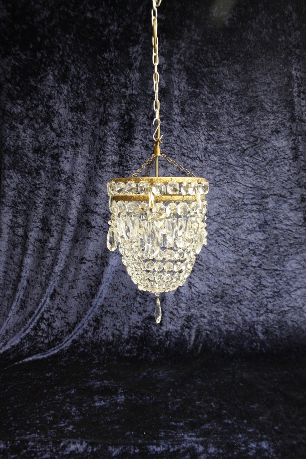 Early 20th century double ring bag chandelier