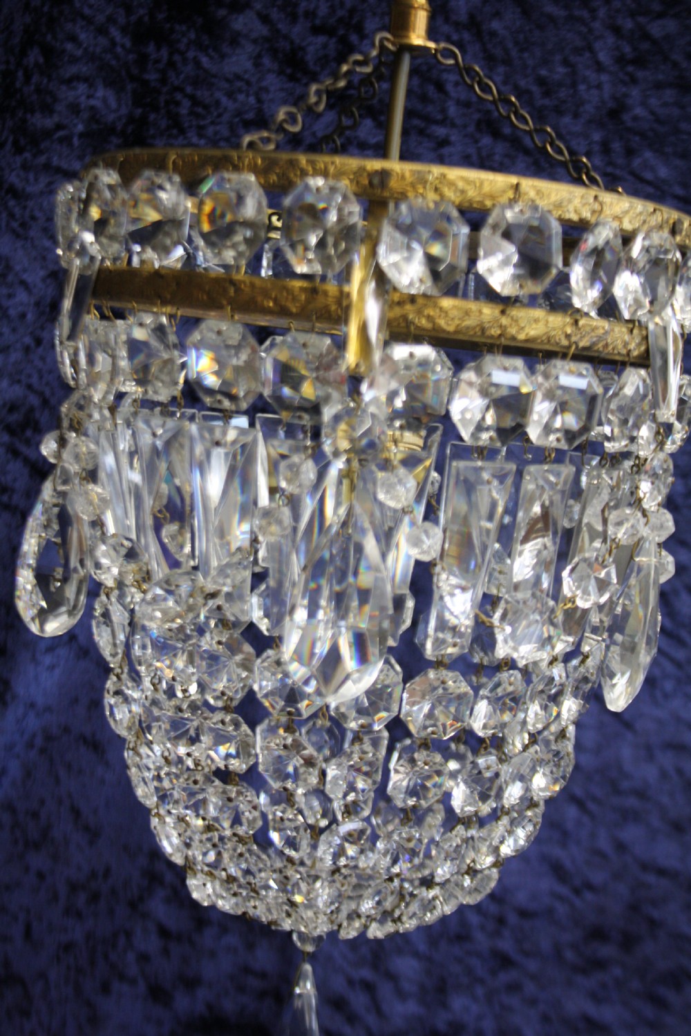 Early 20th century double ring bag chandelier View IV
