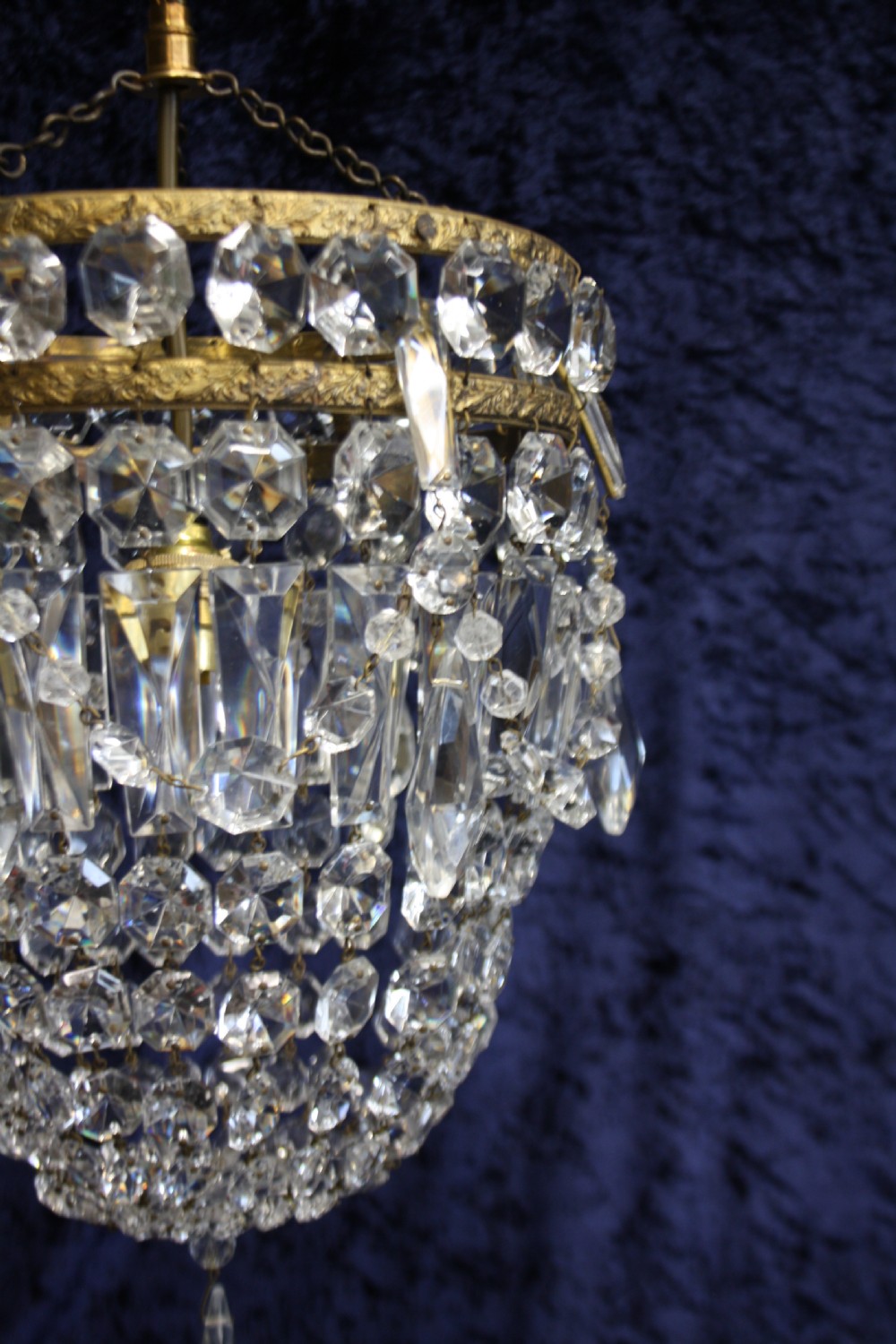 Early 20th century double ring bag chandelier View V