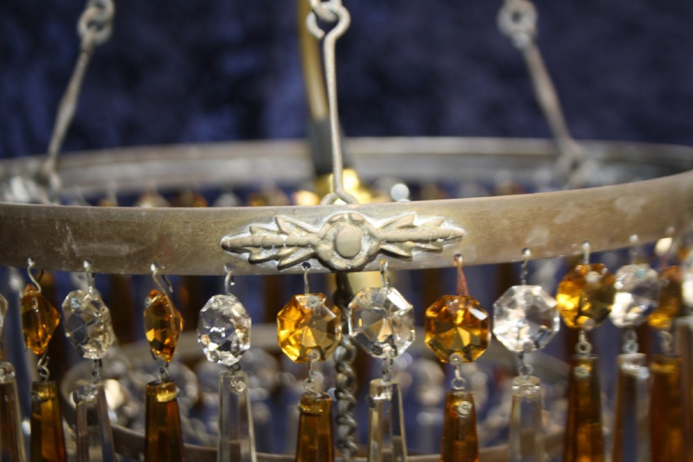Spike chandelier with unusual yellow detail View III