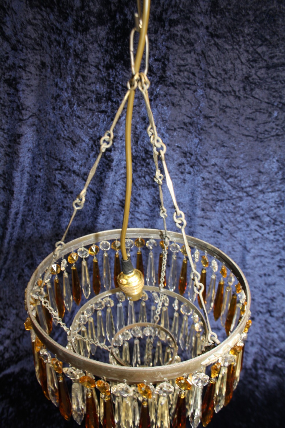 Spike chandelier with unusual yellow detail View IV
