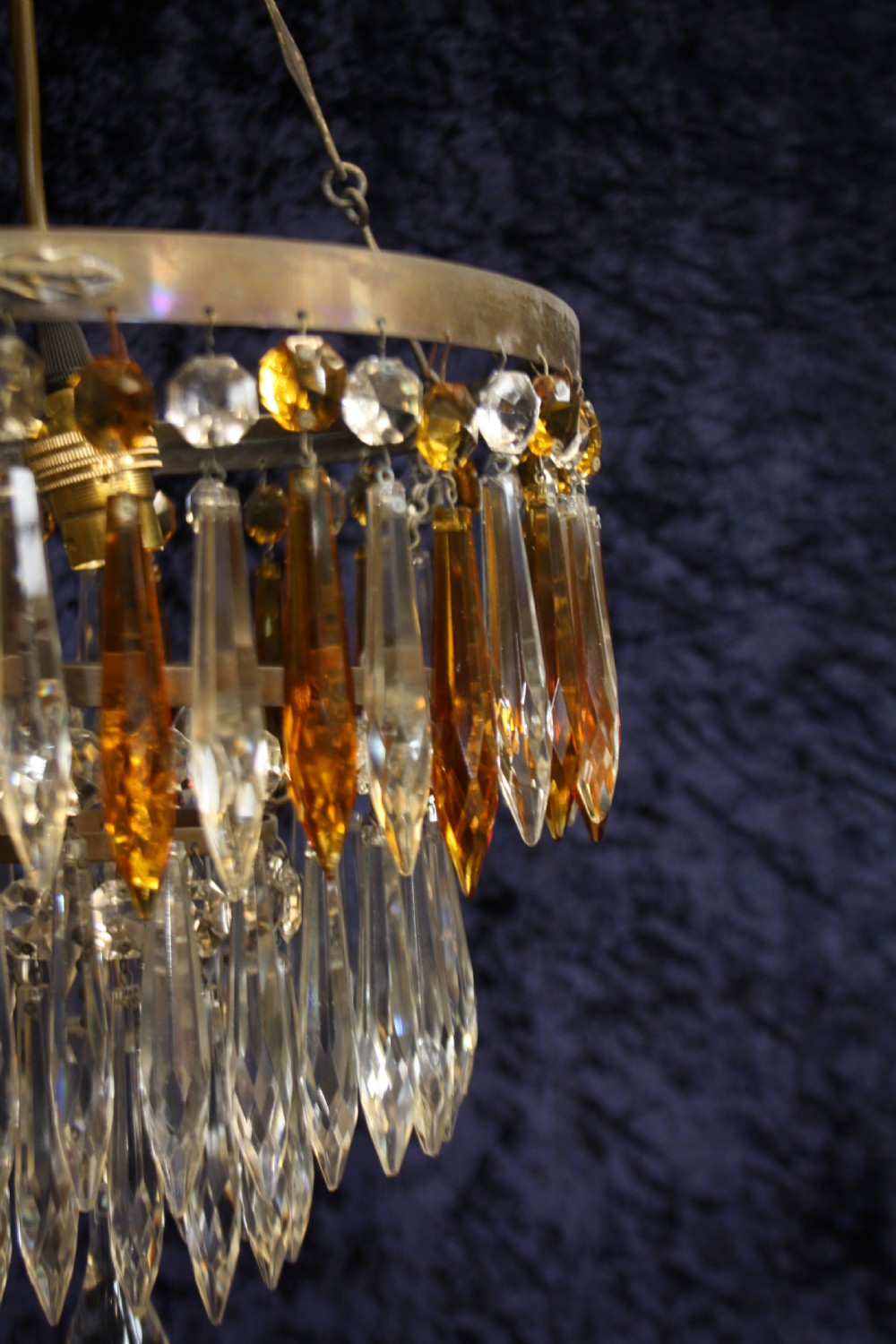 Spike chandelier with unusual yellow detail View VI