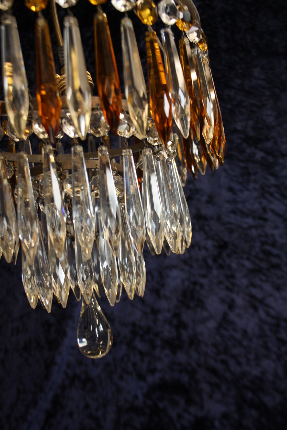 Spike chandelier with unusual yellow detail View VII