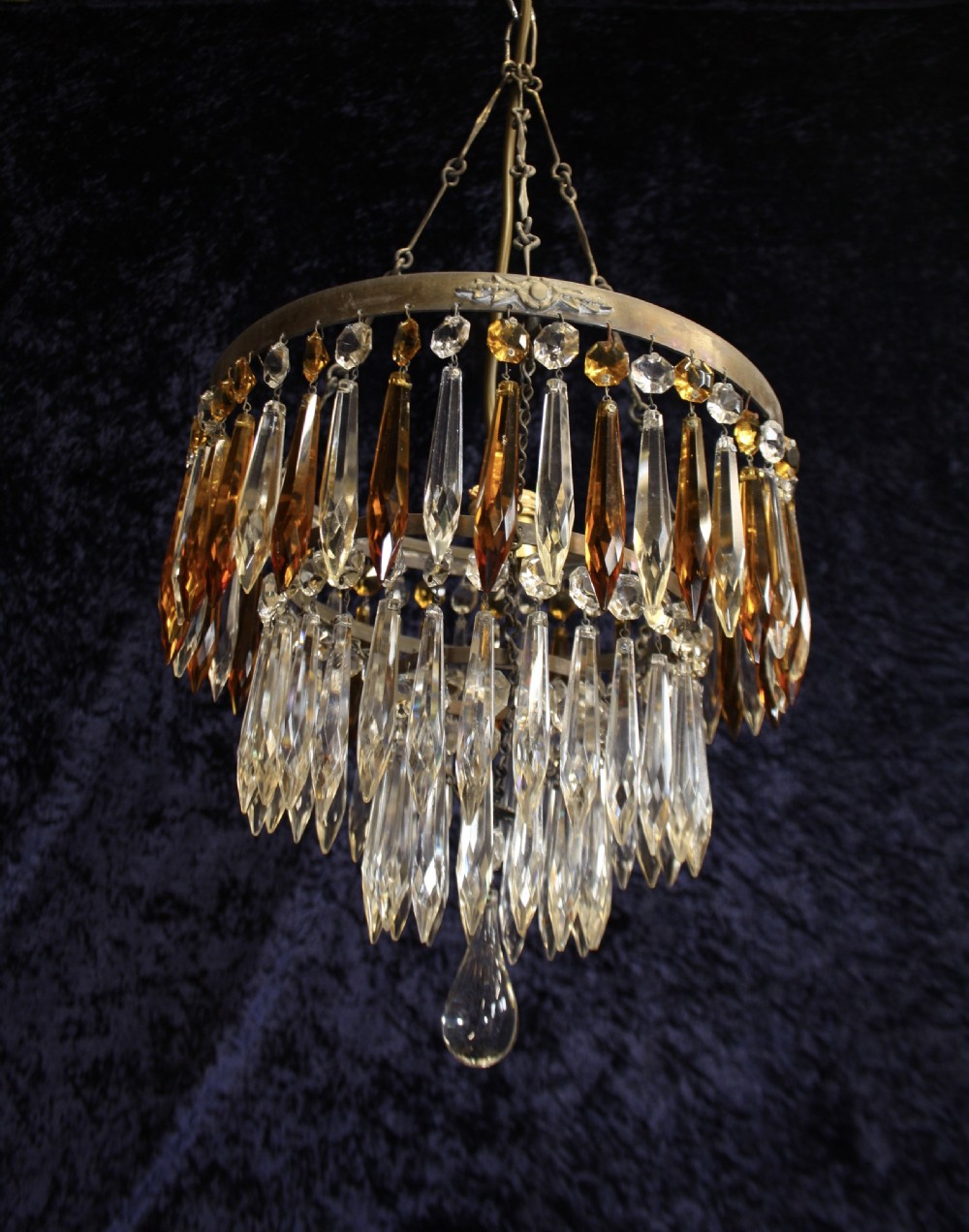 Spike chandelier with unusual yellow detail View VIII