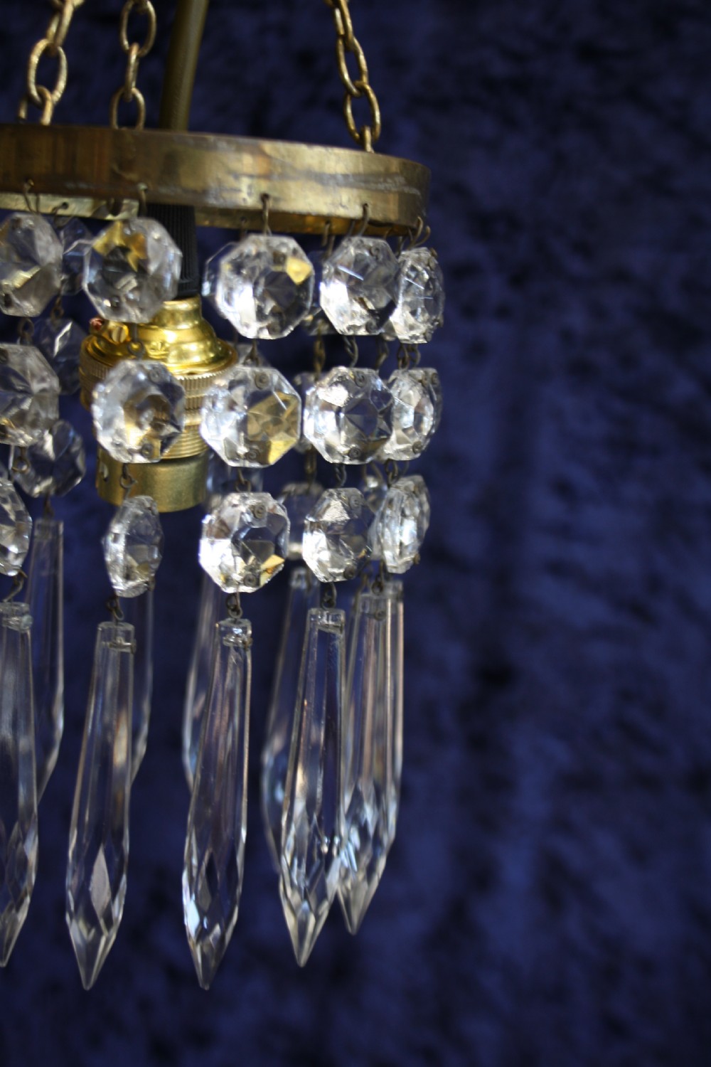 Early 20th century pair of small spike chandeliers View VI