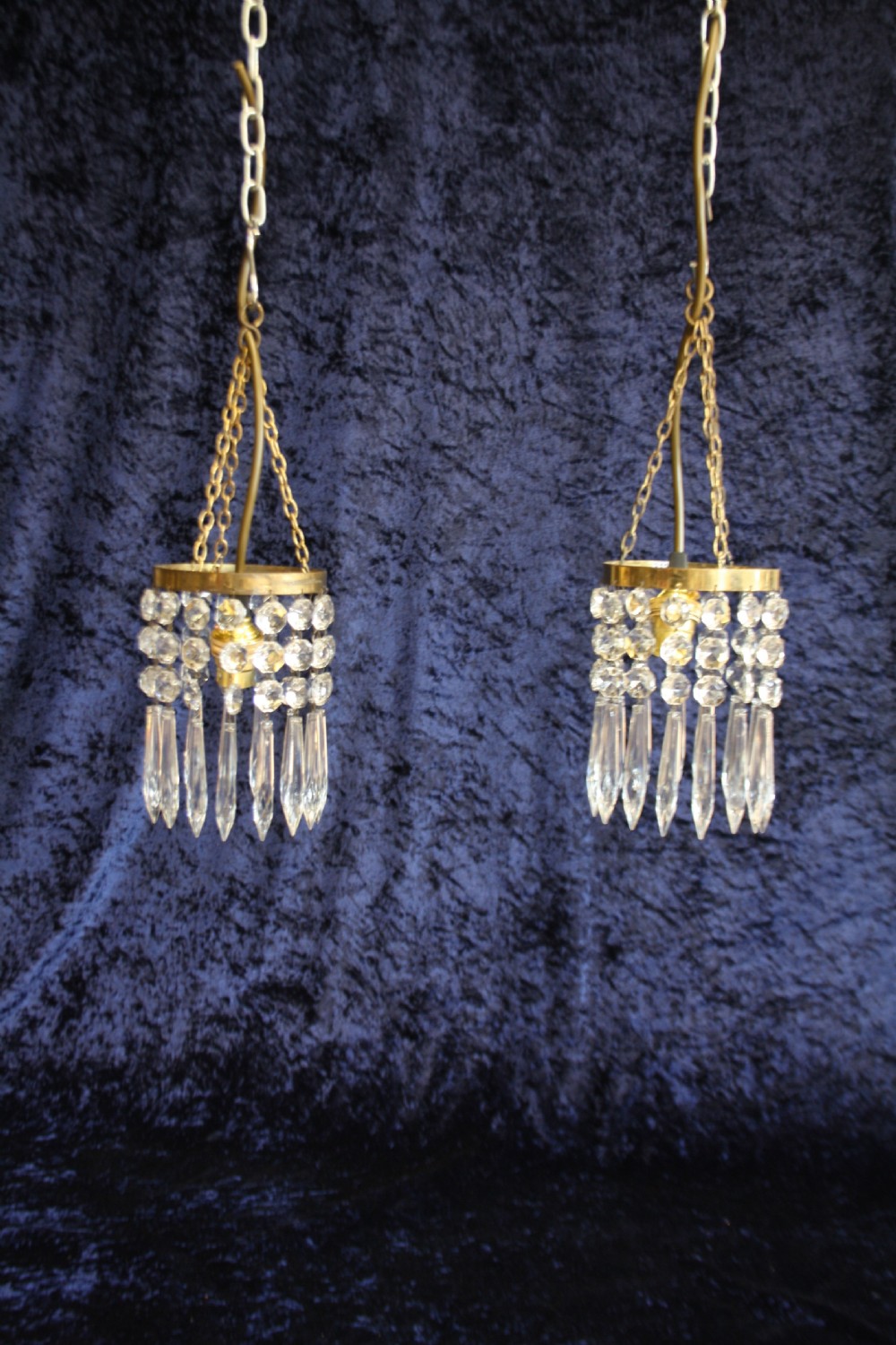 Early 20th century pair of small spike chandeliers