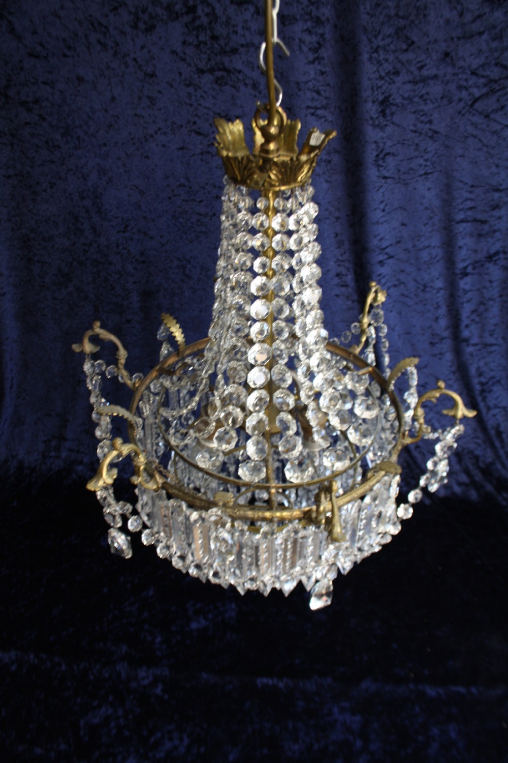 Early 20th century large four tier lustre chandelier View II
