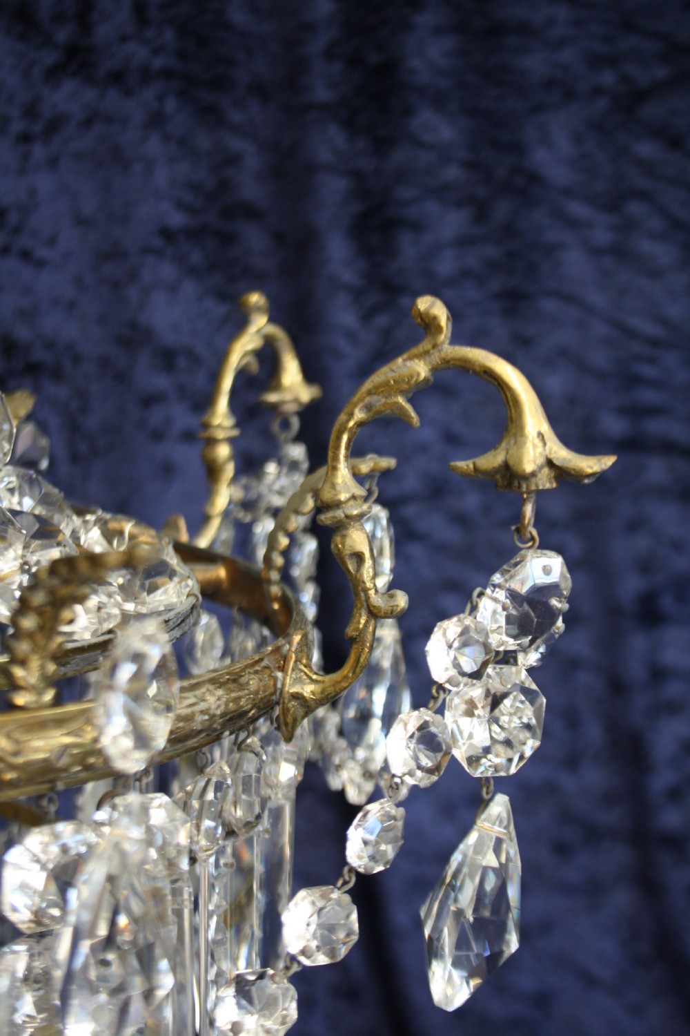 Early 20th century large four tier lustre chandelier View IV
