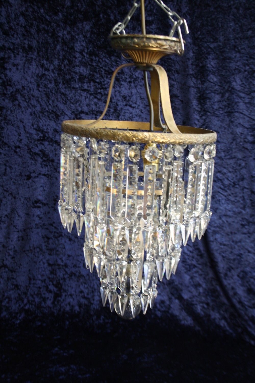 Early 20th century large three tier lustre chandelier View VIII