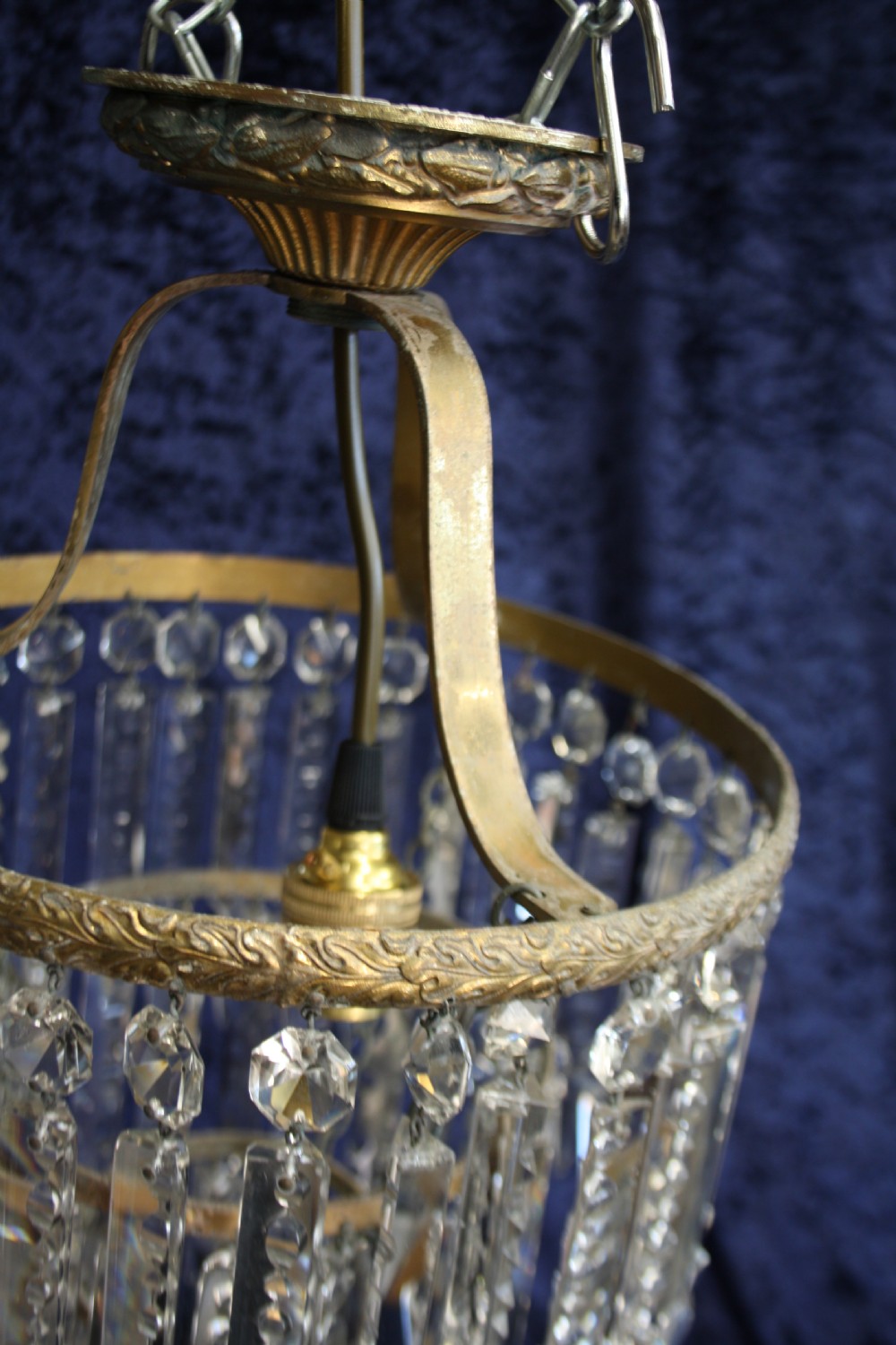 Early 20th century large three tier lustre chandelier View IX