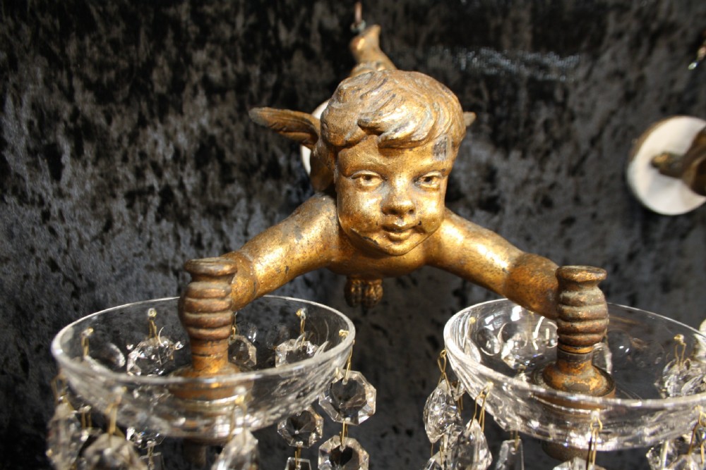 
Early 20th century pair of cherub wall lights View VII