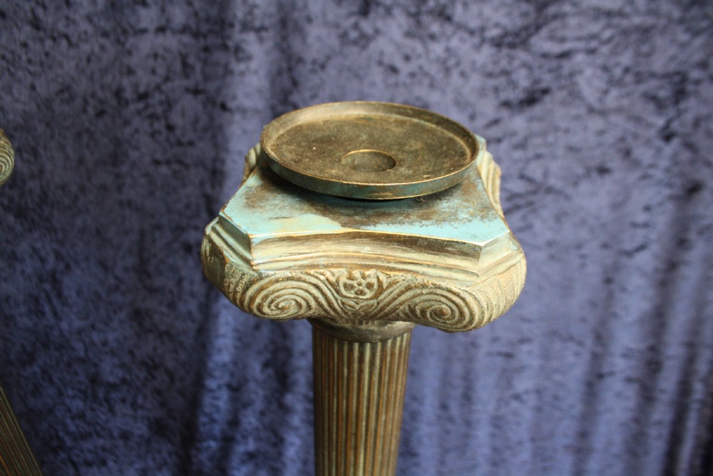 Early 20th century large pair of candlesticks View VI