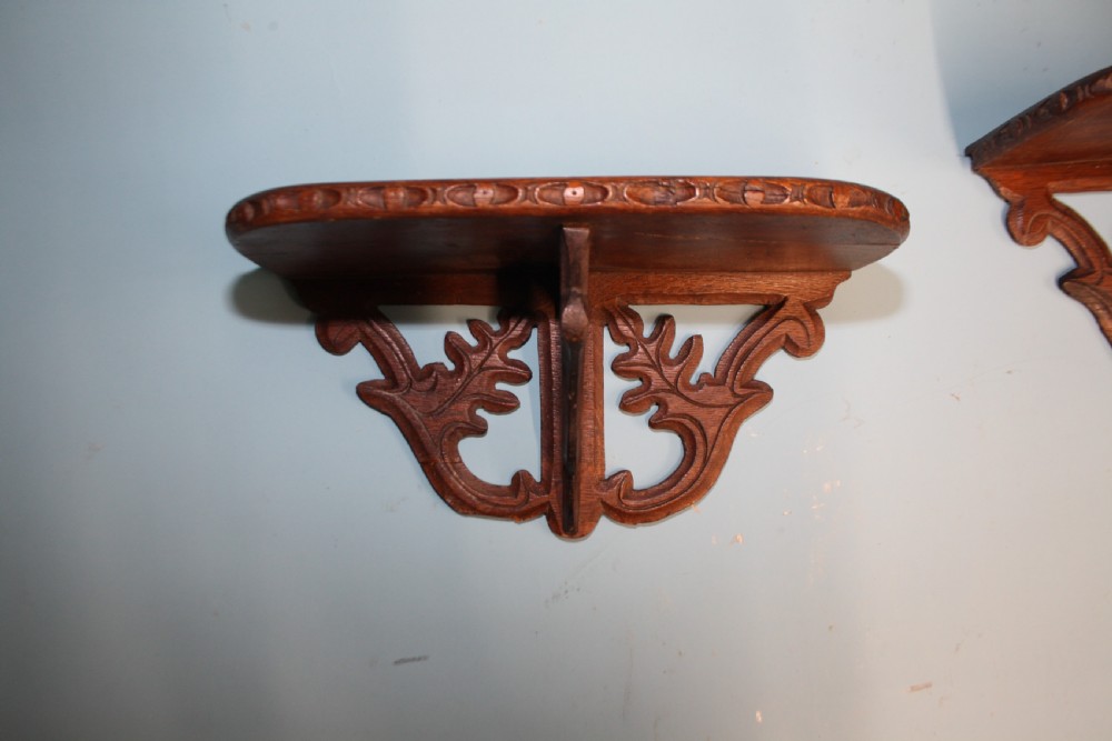 Pair of 19th-century oak wall brackets View VIII