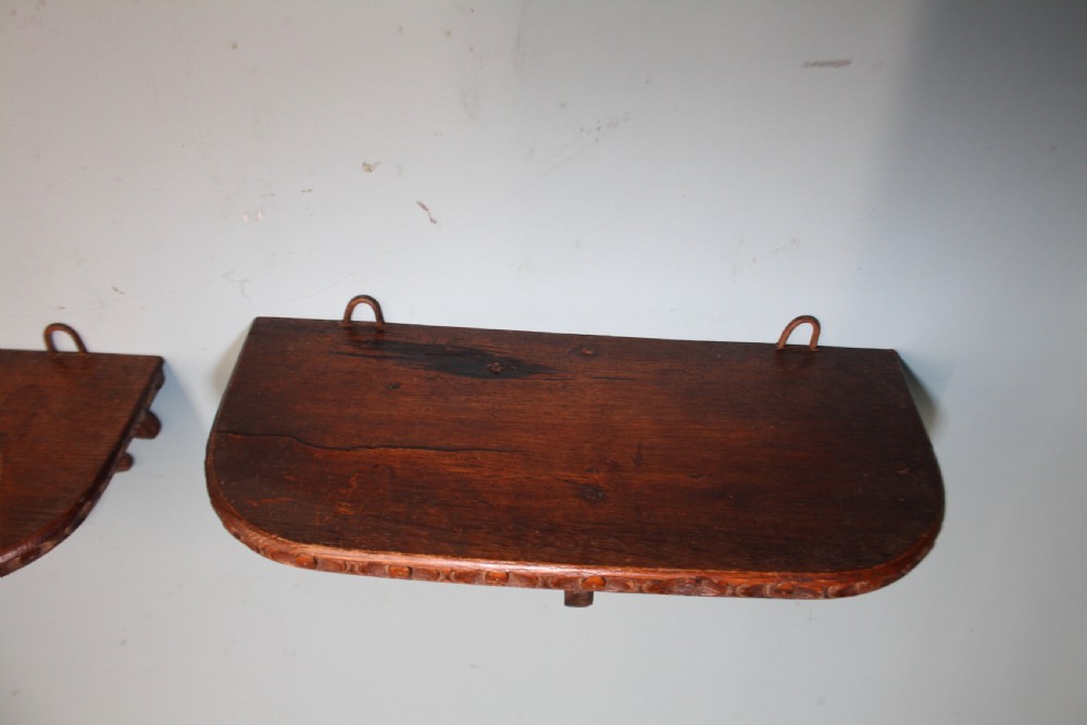 Pair of 19th-century oak wall brackets View IX