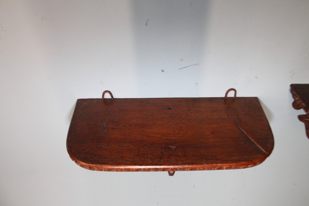 Pair of 19th-century oak wall brackets View X