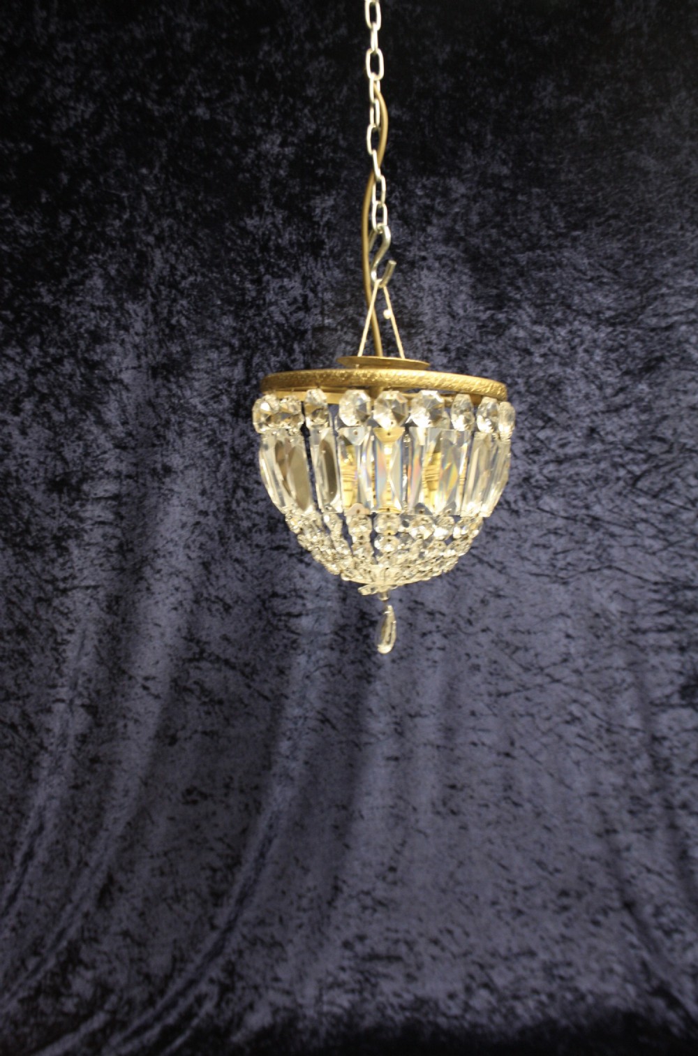 Early 20th century prism bag chandelier