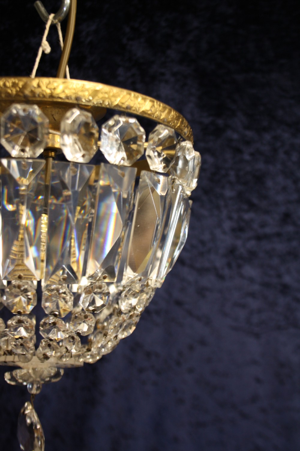 Early 20th century prism bag chandelier View III
