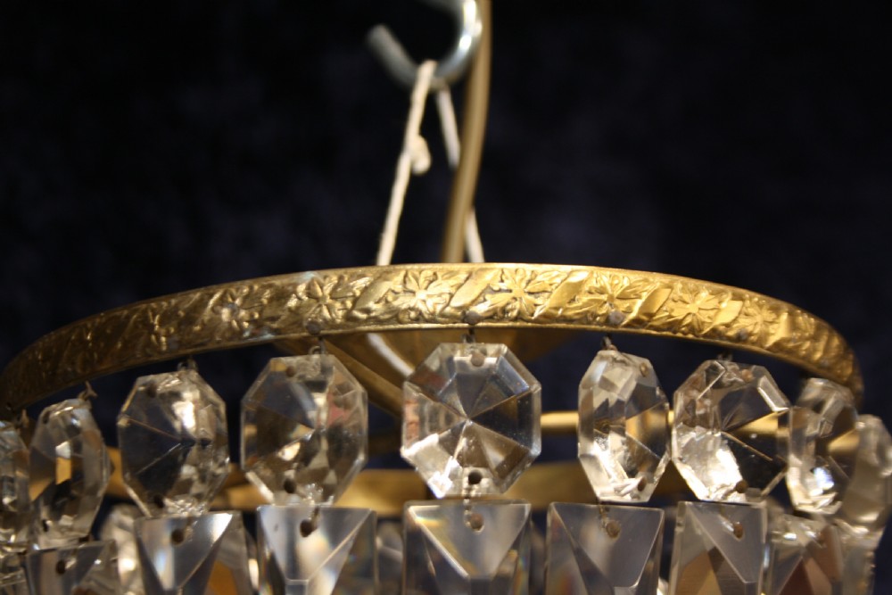 Early 20th century prism bag chandelier View IV