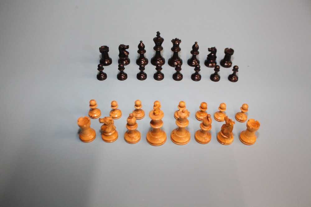 Small weighted chess set made by. (BENETFINK) LONDON