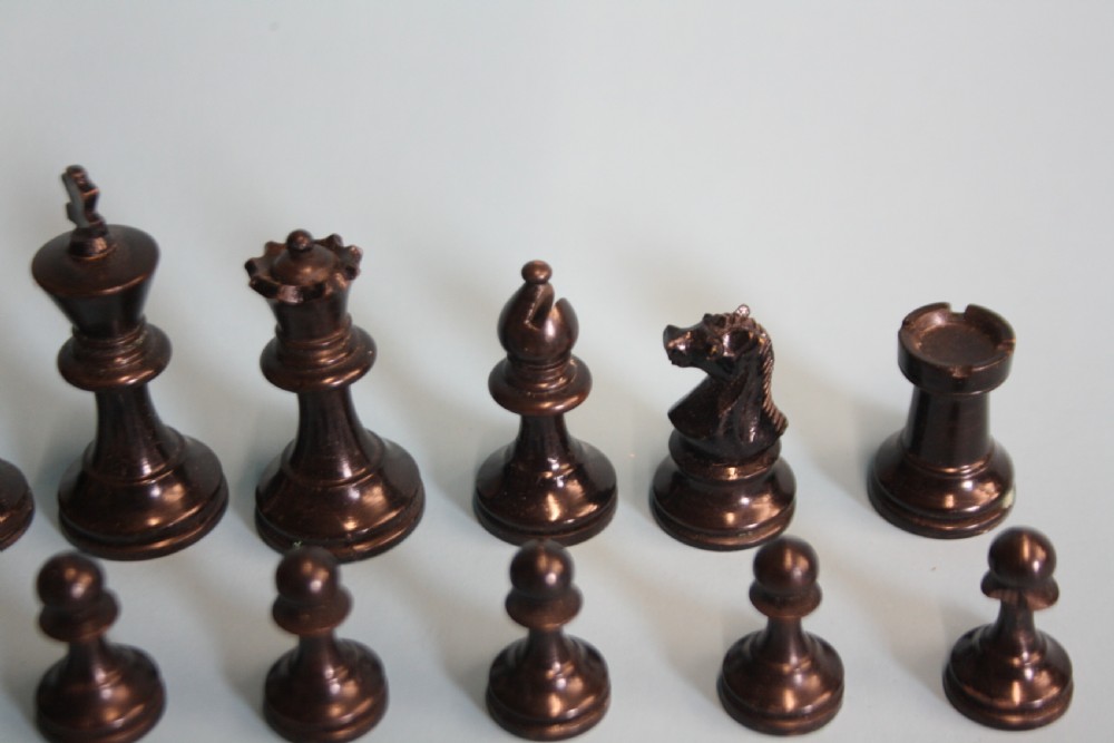 Small weighted chess set made by. (BENETFINK) LONDON View IX