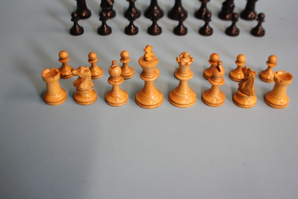 Small weighted chess set made by. (BENETFINK) LONDON View XII