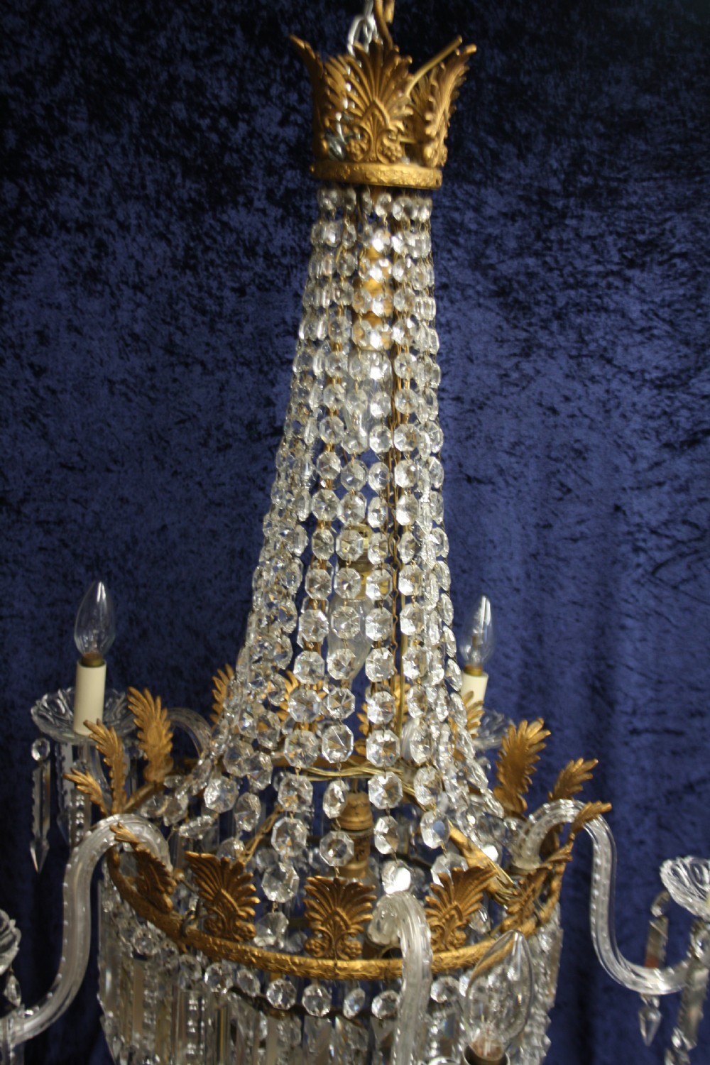 Early 20th century large 95cm high lustre chandelier View II