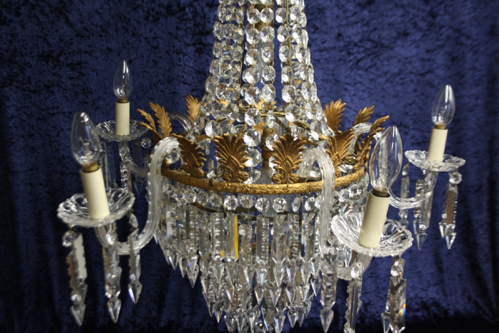 Early 20th century large 95cm high lustre chandelier View III