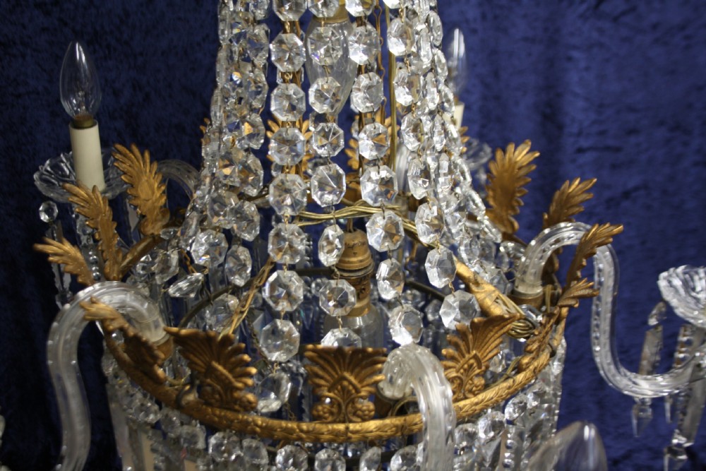 Early 20th century large 95cm high lustre chandelier View IV