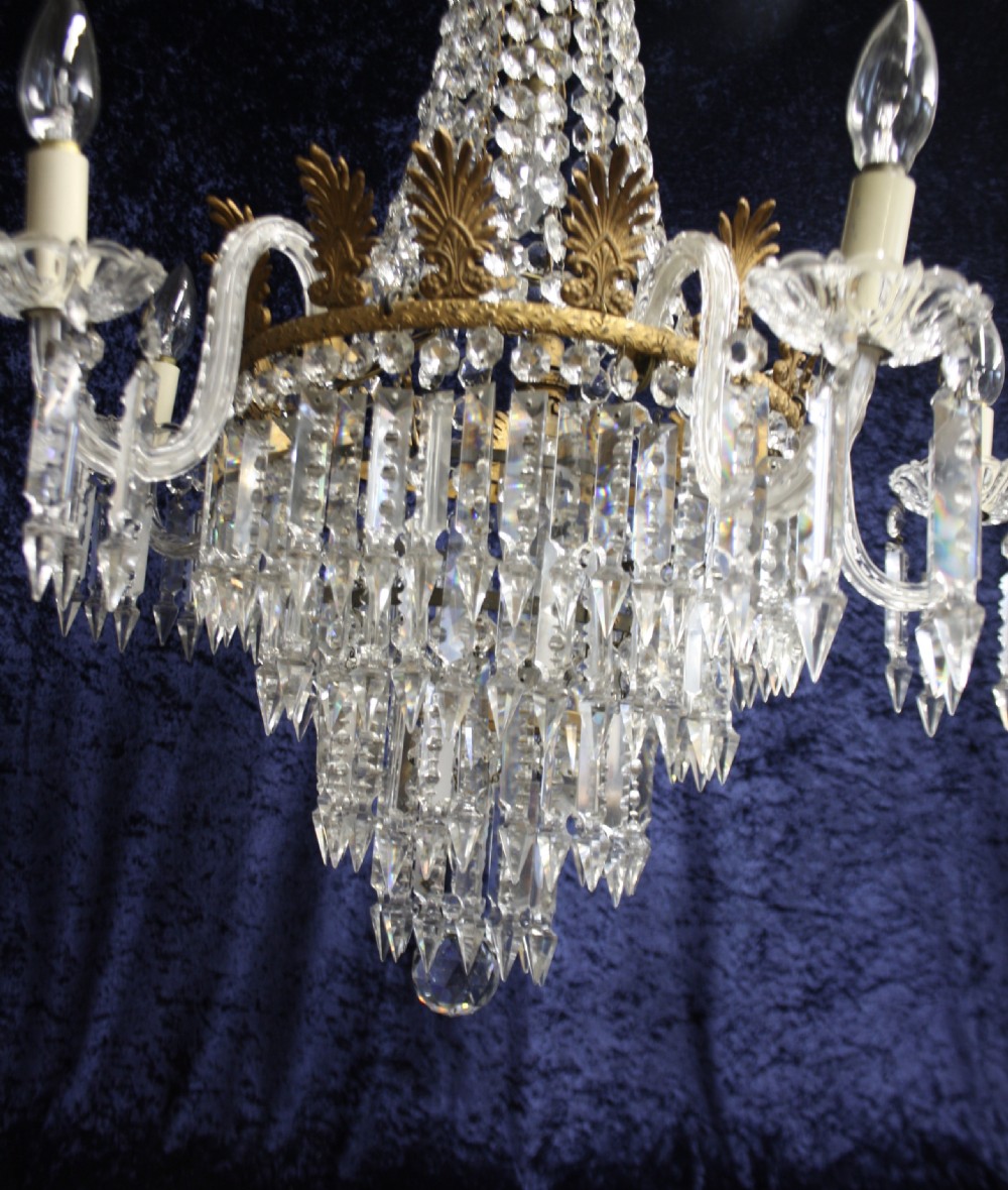 Early 20th century large 95cm high lustre chandelier View V