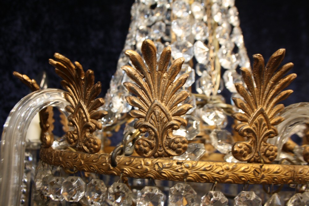 Early 20th century large 95cm high lustre chandelier View IX