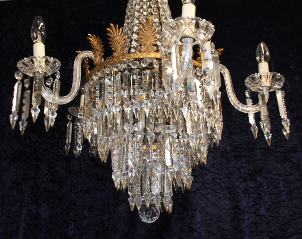Early 20th century large 95cm high lustre chandelier View X