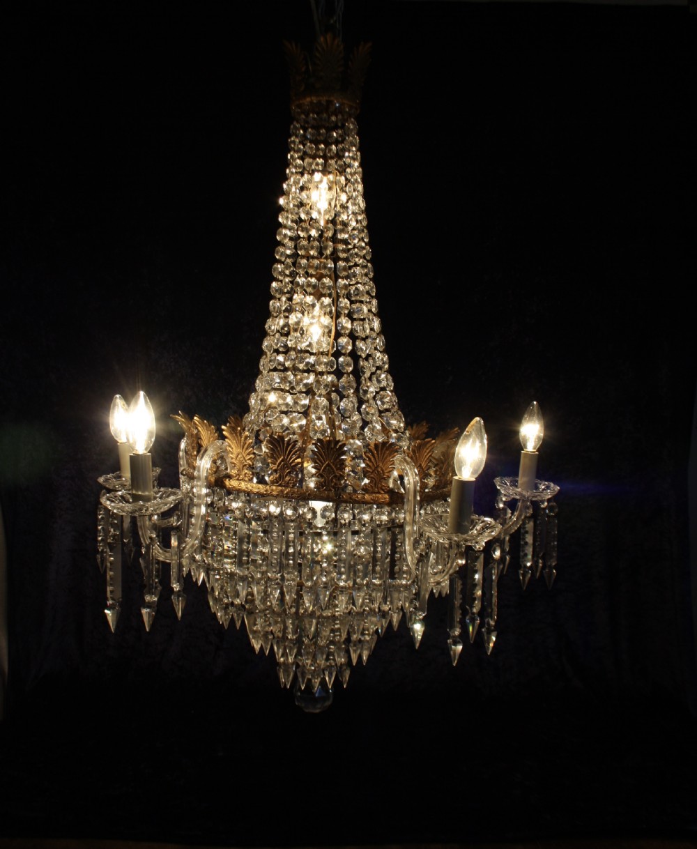 Early 20th century large 1m high lustre chandelier View III