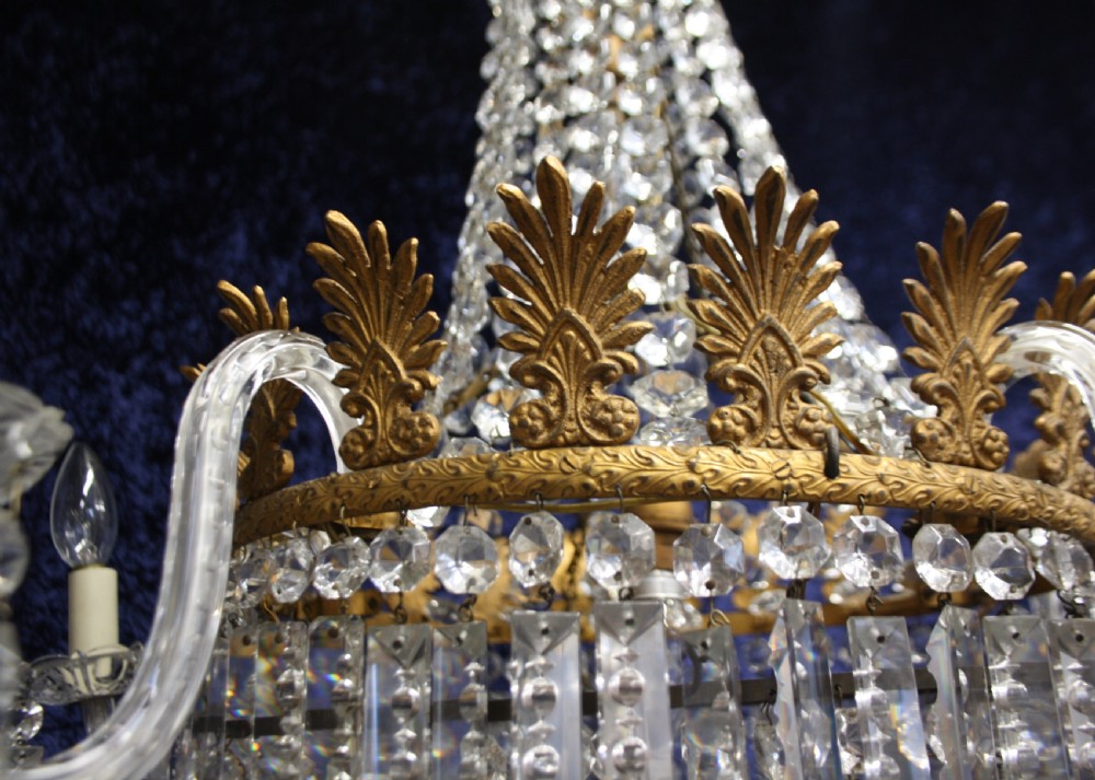 Early 20th century large 1m high lustre chandelier View IV