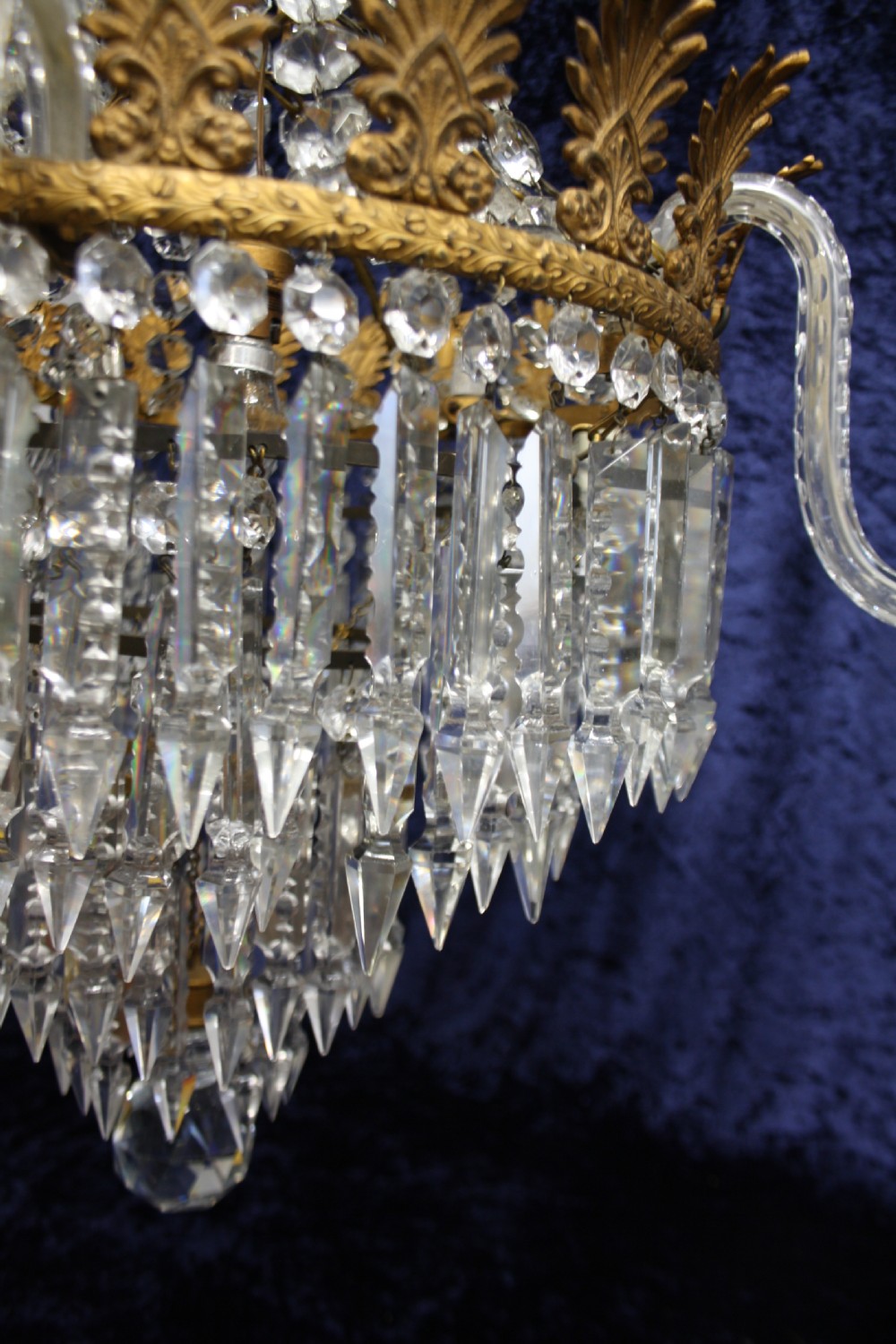 Early 20th century large 1m high lustre chandelier View VI