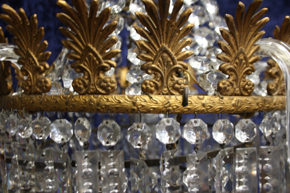 Early 20th century large 1m high lustre chandelier View VIII