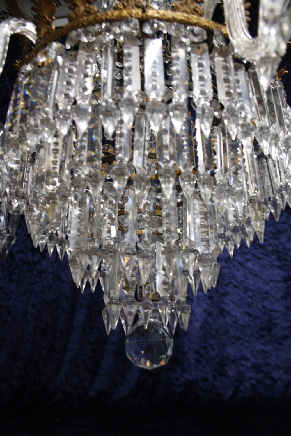 Early 20th century large 1m high lustre chandelier View IX